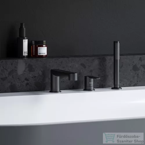 Ravak PURI Black PU 026.20 három üléses fürdőkád csaptelep, matt fekete X070186