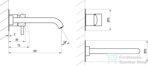 Ravak Espirit 019.00CR falsík alatti mosdó csaptelep leeresztő és belső egység nélkül, króm X070198