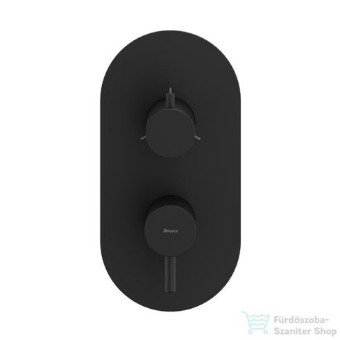 Ravak Espirit három utas falsík alatti kád/zuhany csaptelep belső egység nélkül,Black matt X070283