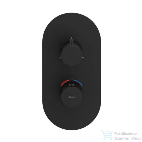 Ravak Espirit három utas falsík alatti termosztátos kád/zuhany csaptelep belső egység nélkül,Black matt X070289