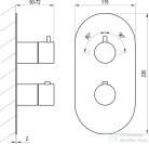 Ravak Espirit falsík alatti termosztátos kád/zuhanycsaptelep,Graphite brushed X070323