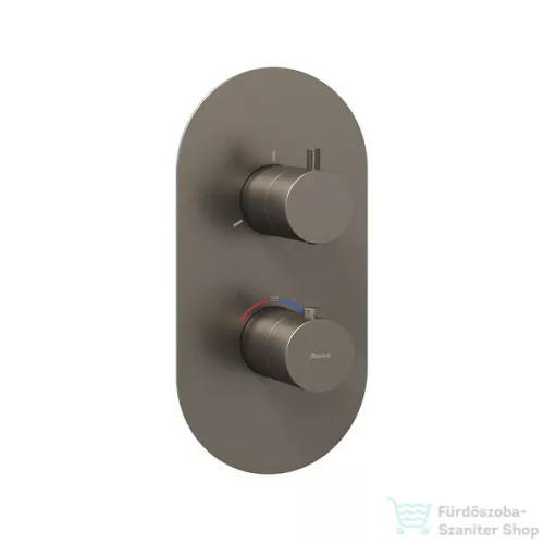 Ravak Espirit három utas falsík alatti termosztátos kád/zuhany csaptelep belső egység nélkül,Graphite brushed X070326