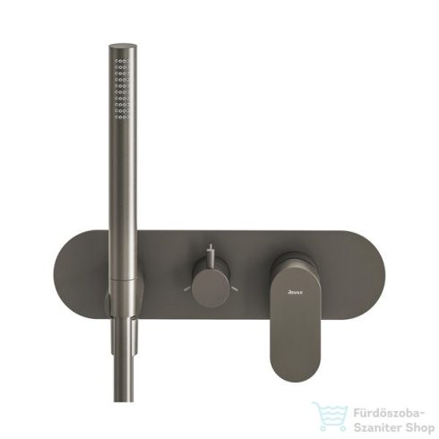 Ravak Eleganta három utas falsík alatti kád/zuhany csaptelep kézi zuhanyszettel,belső egység nélkül,Graphite brushed X070333