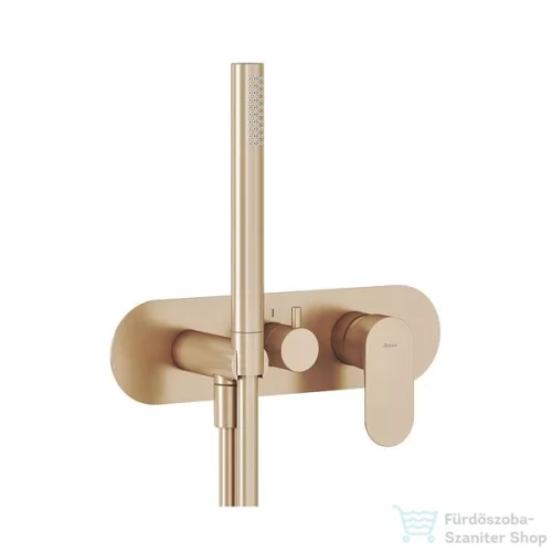 Ravak Eleganta három utas falsík alatti kád/zuhany csaptelep kézi zuhanyszettel,belső egység nélkül,Rose gold brushed X070370