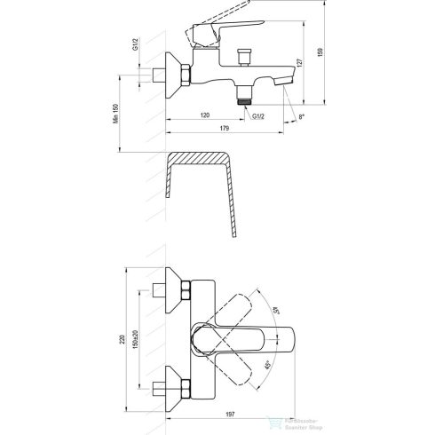 Ravak Life kádcsaptelep zuhanyszett nélkül, króm X070473