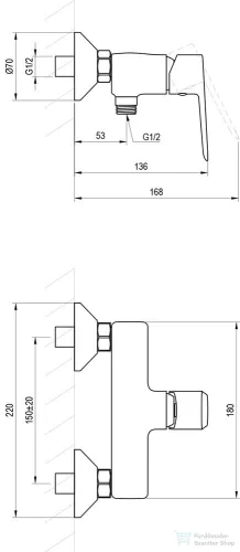 Ravak Life zuhany csaptelep zuhanyszett nélkül, króm X070474