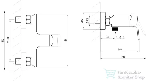 Ravak Plan zuhanycsaptelep zuhanyszett nélkül, króm X070509