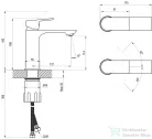 Ravak Plan mosdócsaptelep 165 mm, leeresztő nélkül, matt fekete X070512