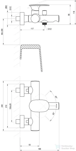 Ravak Spring fali kádcsaptelep zuhanyszett nélkül, matt fekete X070547