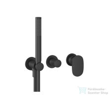   Ravak Spring 2-utas falba süllyesztett csaptelep váltóval zuhanyszettel és beépítőtesttel, matt fekete X070553