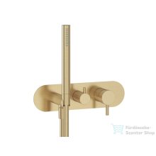   Ravak Espirit két utas falsík alatti kád/zuhany csaptelep kézi zuhanyszettel,belső egység nélkül, Gold brushed X070611