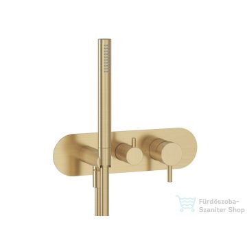   Ravak Espirit két utas falsík alatti kád/zuhany csaptelep kézi zuhanyszettel,belső egység nélkül, Gold brushed X070611