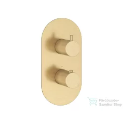   Ravak Espirit három utas falsík alatti termosztátos kád/zuhany csaptelep belső egység nélkül, Gold brushed X070613