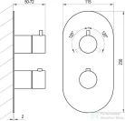 Ravak Espirit három utas falsík alatti termosztátos kád/zuhany csaptelep belső egység nélkül, Gold brushed X070613