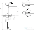 Ravak Nox mosdócsaptelep 190 mm, leeresztő nélkül, grafit X070695