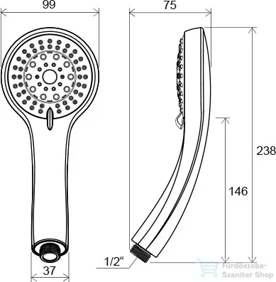 Ravak 952.00 5 funkciós kézizuhany, króm X07P008