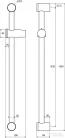 Ravak CHROME 972.00 66,5 cm-es zuhanyrúd,króm X07P012