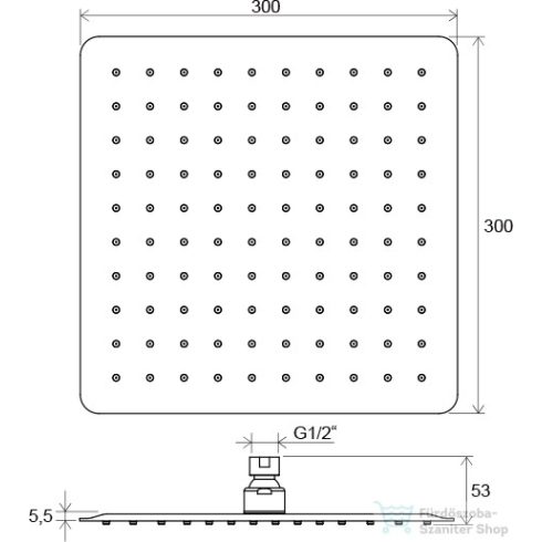Ravak Esőztető zuhanyfej 30x30 982.00  X07P016