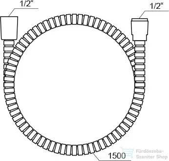 Ravak 912.50 150 cm-es műanyag bevonatos gégecső,X07P065