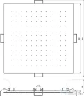Ravak mennyezeti négyzet alakú fejzuhany 44x44 988.00CR  X07P1263
