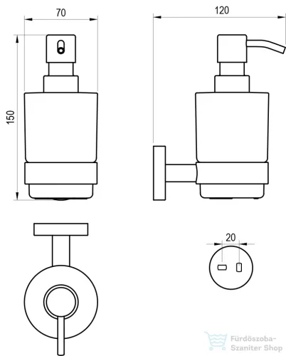Ravak Kona KN 231 szappanadagoló-tartó adagolóval, matt fehér X07P1323