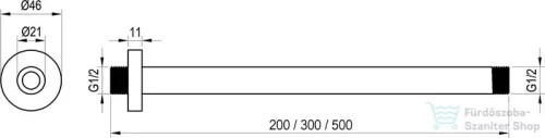 Ravak 704.00 30 cm-es mennyezeti zuhanykar, króm X07P179