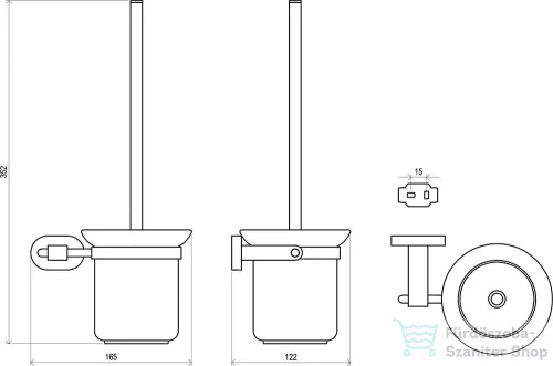 Ravak CHROME CR 410.00 fali wc kefe tartó, króm X07P196