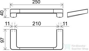 Ravak 10° TD 300.00 25 cm-es törölközőtartó, króm X07P324