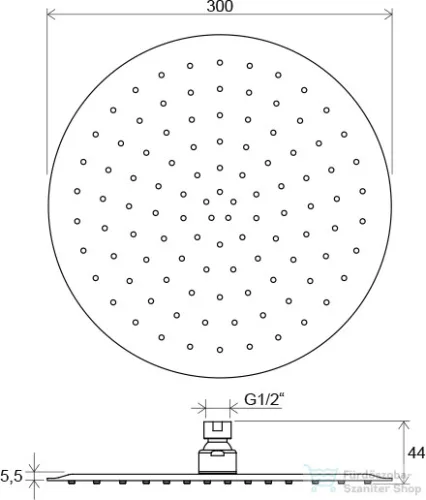 Ravak CHROME 984.00 30 cm-es kerek fejzuhany, króm X07P336