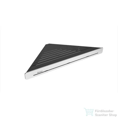 Ravak SLIM C 29x20,6x2.2 cm-es sarokpolc, fekete/króm X07P576