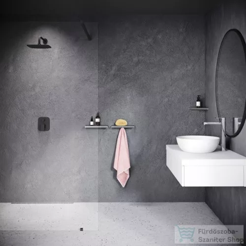 Ravak SLIM C 29x20,6x2.2 cm-es sarokpolc, fekete/króm X07P576
