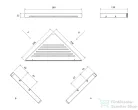 Ravak SLIM C 29x20,6x2.2 cm-es sarokpolc, szatén/króm X07P578