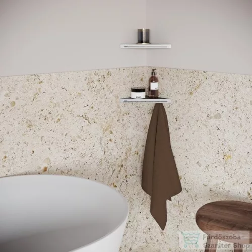 Ravak SLIM C 29x20,6x2.2 cm-es sarokpolc, szatén/króm X07P578