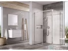 Ravak BLIX SLIM BLSDP2+BLSPS 100x90 cm-es tolóajtós zuhanykabin fix oldalfallal,króm/transparent X0PMA0C00Z1SET100BLSPS90