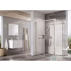   Ravak BLIX SLIM BLSDP2+BLSPS 120x90 cm-es tolóajtós zuhanykabin fix oldalfallal,króm/transparent X0PMG0C00Z1SET120BLSPS90