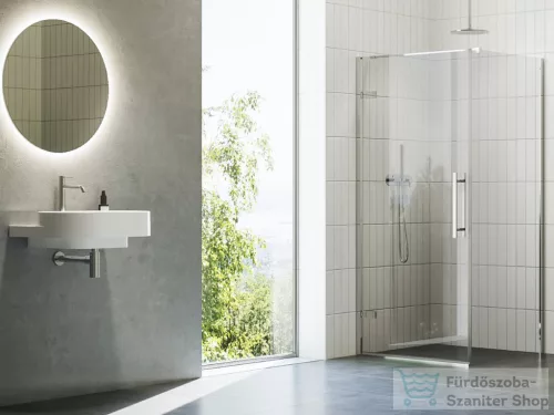 Ravak COOL! COSD+COPS 90x90 cm-es nyílóajtós zuhanykabin fix oldalfallal,króm/transparent X0VV70A00Z1SET90COPS90