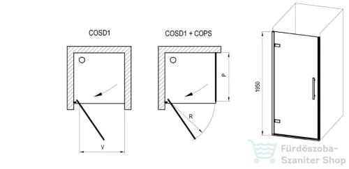 Ravak COOL! COSD1-90 90 cm-es nyílóajtó,Króm+Transparent X0VV70A00Z1