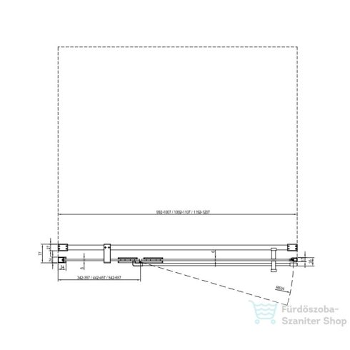 Ravak COOL! COSD1-110, 110 cm-es nyílóajtó, Fekete+Transparent X0VVDC300Z1