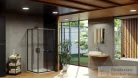 Ravak BLIX SLIM BLSRV2-90 90x90 cm-es tolóajtós zuhanykabin,Fekete+transparent X1LM70300Z1