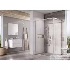   Ravak BLIX SLIM BLSRV2K+BLSRV2K 80x90 cm-es tolóajtós,sarokbelépős zuhanykabin,króm/transparent X1XM40C00Z1SET8090