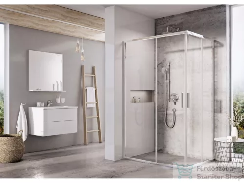 Ravak BLIX SLIM BLSRV2K+BLSRV2K 100x120 cm-es tolóajtós,sarokbelépős zuhanykabin,króm/transparent X1XMA0C00Z1SET100120