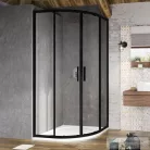 Ravak BLIX SLIM BLSCP4-80 negyedköríves tolóajtós zuhanykabin,Fekete+Transparent üveg X3BM40300Z1
