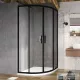 Ravak BLIX SLIM BLSCP4-80 negyedköríves tolóajtós zuhanykabin,Fekete+Transparent üveg X3BM40300Z1