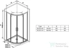 Ravak BLIX SLIM BLSCP4-90 90x90 cm-es negyedköríves tolóajtós zuhanykabin,Fekete+Transparent üveg X3BM70300Z1