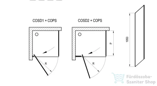 Ravak COOL! COPS-80 80 cm-es oldalfal, matt fehér+transparent X9VV40E00Z1