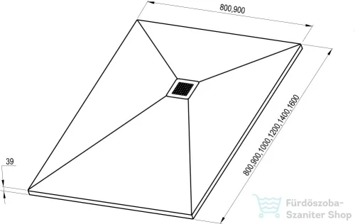 Ravak Slate Pro zuhanytálca 100x90 matt fehér XA03A731010