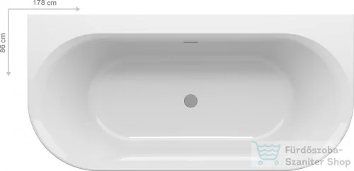 Ravak YPSILON WALL 178x86 cm-es szabadon álló kád króm leeresztővel,lábbal,XC00100028