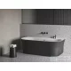 Ravak YPSILON WALL 178x86 cm-es szabadon álló,falhoz tehető kád fekete leeresztővel,matt fekete/fehér XC00100057
