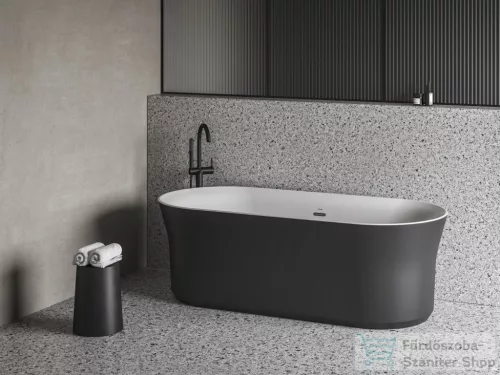 Ravak YPSILON 180x80 cm-es szabadon álló kád fekete le/túlfolyóval,matt fekete/fehér XC00100058
