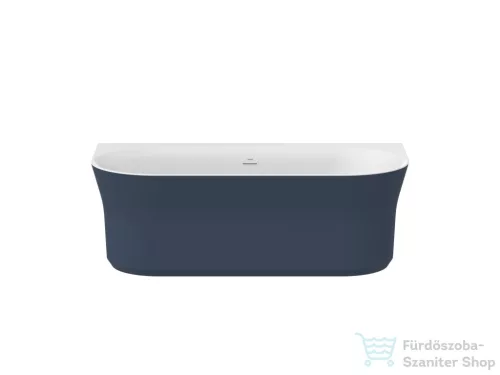 Ravak YPSILON WALL 178x86 cm-es szabadon álló,falhoz tehető kád fehér leeresztővel,deepsea blue/fehér XC00100070